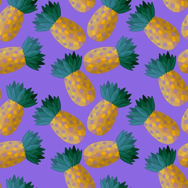 Kumaşlar, tekstil ve ambalajlar, hediyeler, kartlar, çarşaflar ve çocuklar için kusursuz ananas deseni.