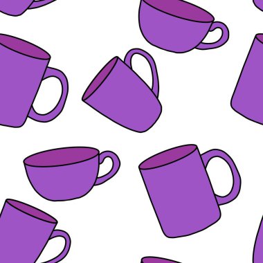 Kumaşlar, tekstil, ambalaj, hediyeler, mutfak ve çocuklar için kusursuz bardak desenli kahvaltı.