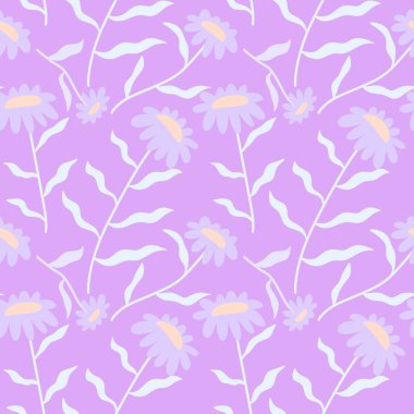 Kumaşlar, tekstil ve ambalajlar, hediyeler, kartlar, çarşaflar ve çocuklar için çiçeksiz çiçek deseni.