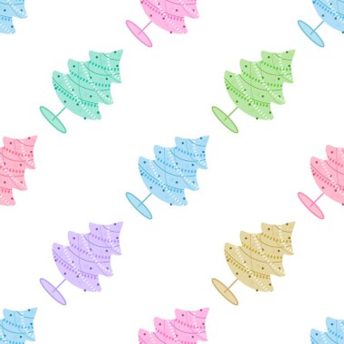 Yılbaşı hediyeleri ve kumaşlar için kusursuz noel ağacı deseni