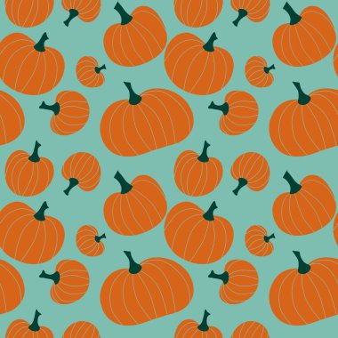 Cadılar Bayramı kumaşlar, tekstil ve ambalajlar, hediyeler, kartlar, çarşaflar ve çocuklar için kusursuz balkabağı deseni.