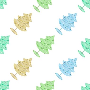 Yılbaşı hediyeleri ve kumaşlar için kusursuz noel ağacı deseni