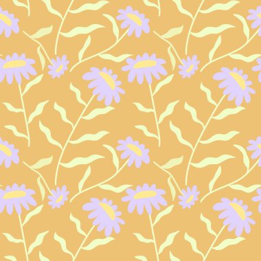 Kumaşlar, tekstil ve ambalajlar, hediyeler, kartlar, çarşaflar ve çocuklar için çiçeksiz çiçek deseni.