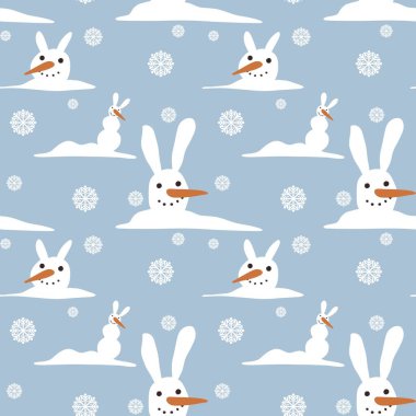 Kumaşlar, ambalajlar, hediyeler, kartlar, çocuklar ve ambalaj kağıtları için kusursuz kardan adam deseni