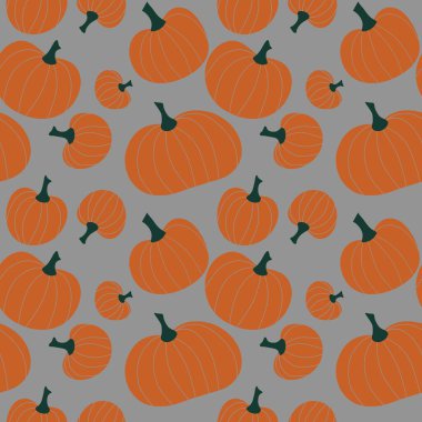 Cadılar Bayramı kumaşlar, tekstil ve ambalajlar, hediyeler, kartlar, çarşaflar ve çocuklar için kusursuz balkabağı deseni.