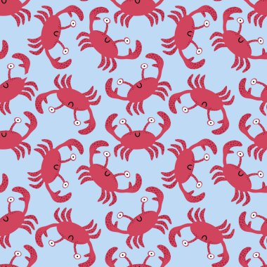 Yaz mevsiminde kumaşlar, tekstil ve ambalajlar, hediyeler, kartlar ve çarşaflar için dikişsiz yengeç deseni 