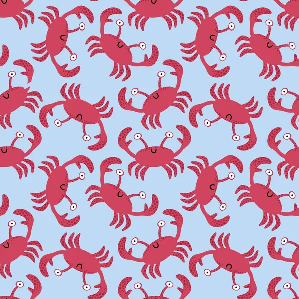Zomer zee naadloze krabben patroon voor stoffen en textiel en verpakking en geschenken en kaarten en linnengoed — Stockfoto