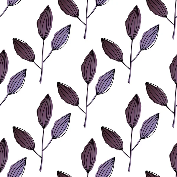 Kumaş ve tekstil yaprakları olan kusursuz çiçek desenleri.