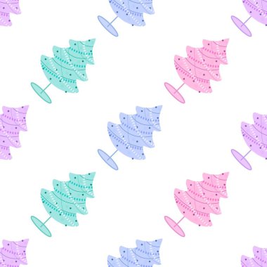 Yılbaşı hediyeleri ve kumaşlar için kusursuz noel ağacı deseni