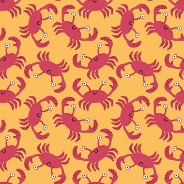 Yaz mevsiminde kumaşlar, tekstil ve ambalajlar, hediyeler, kartlar ve çarşaflar için dikişsiz yengeç deseni 