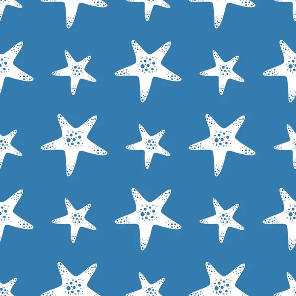 Summer seamless sea star pattern for fabrics and textiles and packaging and linens and kids and wrapping paper — Stock Photo, Image