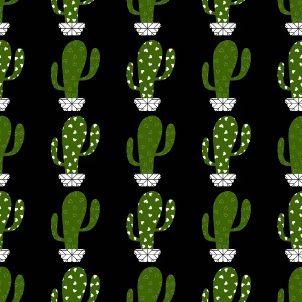 Kumaşlar, tekstil, ambalaj, hediyeler, kartlar, çarşaflar ve çocuklar için çiçeksiz kaktüs deseni.