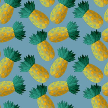 Kumaşlar, tekstil ve ambalajlar, hediyeler, kartlar, çarşaflar ve çocuklar için kusursuz ananas deseni.