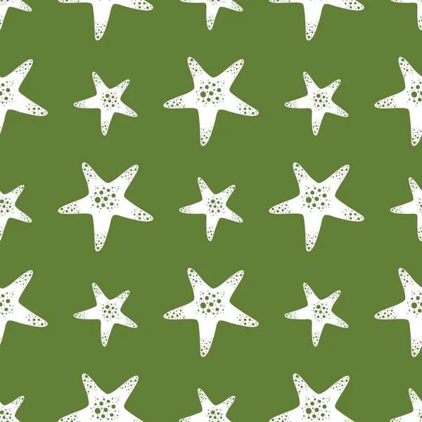 Kumaşlar, tekstil, ambalajlar, çarşaflar, çocuklar ve ambalaj kağıtları için kusursuz deniz yıldızı deseni.