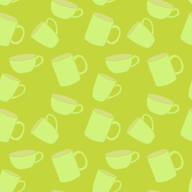 Kumaşlar, tekstil, ambalaj, hediyeler, mutfak ve çocuklar için kusursuz bardak desenli kahvaltı.