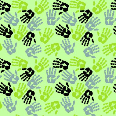 Çocuklar kumaşlar, ambalajlar, hediyeler, kartlar, çarşaflar ve ambalaj kağıtları için kusursuz el izi kalıpları.