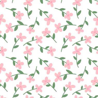 Kumaşlar, tekstil ve ambalajlar, hediyeler, kartlar, çarşaflar ve çocuklar için çiçeksiz çiçek deseni.