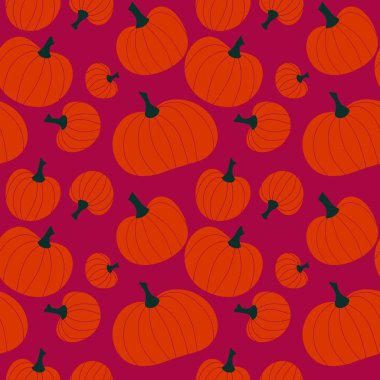 Cadılar Bayramı kumaşlar, tekstil ve ambalajlar, hediyeler, kartlar, çarşaflar ve çocuklar için kusursuz balkabağı deseni.