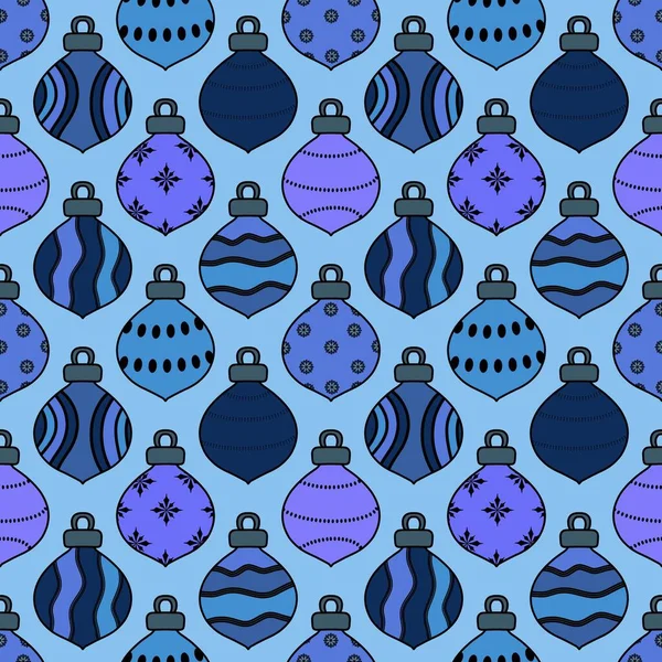 New year seamless Christmas tree balls pattern for fabrics and packaging and gifts and linens and kids — Zdjęcie stockowe