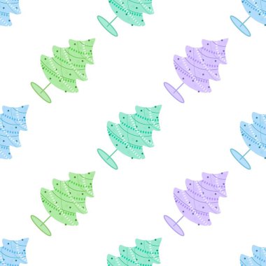 Yılbaşı hediyeleri ve kumaşlar için kusursuz noel ağacı deseni