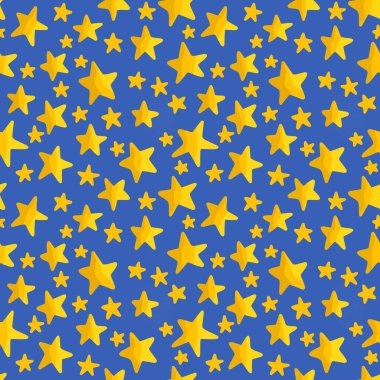 Çocuklar kumaşlar, tekstil ve ambalajlar, hediyeler, ambalaj kağıtları ve hobiler için kusursuz yıldız desenleri.