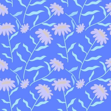 Kumaşlar, tekstil ve ambalajlar, hediyeler, kartlar, çarşaflar ve çocuklar için çiçeksiz çiçek deseni.