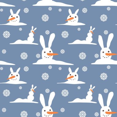 Kumaşlar, ambalajlar, hediyeler, kartlar, çocuklar ve ambalaj kağıtları için kusursuz kardan adam deseni