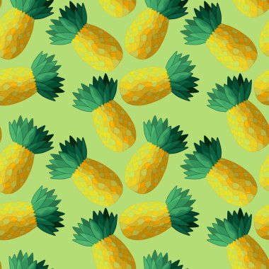 Kumaşlar, tekstil ve ambalajlar, hediyeler, kartlar, çarşaflar ve çocuklar için kusursuz ananas deseni.