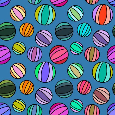 Kumaşlar, ambalajlar, hediyeler, kartlar, çarşaflar ve ambalaj kağıtları için kusursuz yaz plaj topu deseni.