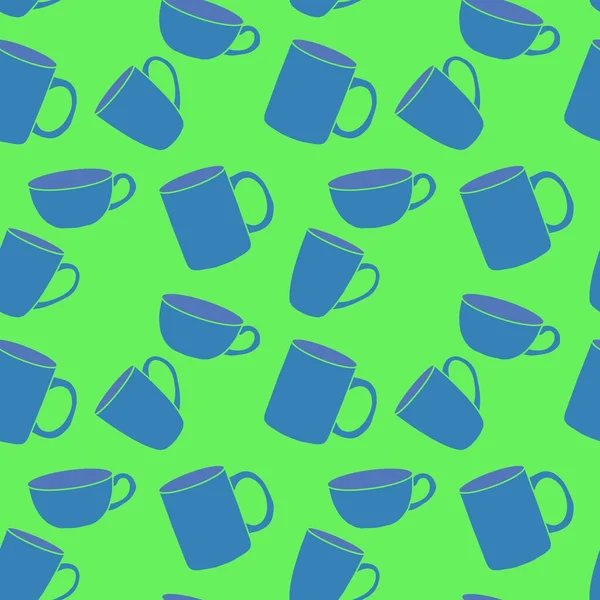 Breakfast seamless cup pattern for fabrics and textiles and packaging and gifts and kitchen and kids — ストック写真