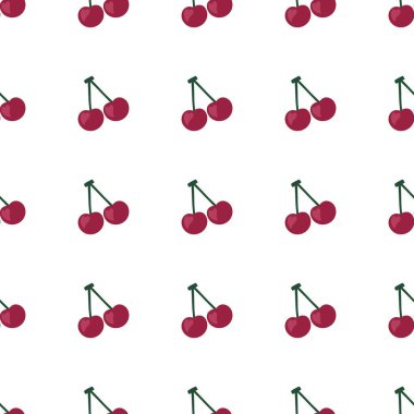 Kumaşlar, ambalajlar, çarşaflar, çocuklar ve ambalaj kağıtları ve hobiler için yaz meyvesiz kiraz deseni