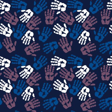 Çocuklar kumaşlar, ambalajlar, hediyeler, kartlar, çarşaflar ve ambalaj kağıtları için kusursuz el izi kalıpları.