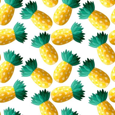 Kumaşlar, tekstil ve ambalajlar, hediyeler, kartlar, çarşaflar ve çocuklar için kusursuz ananas deseni.