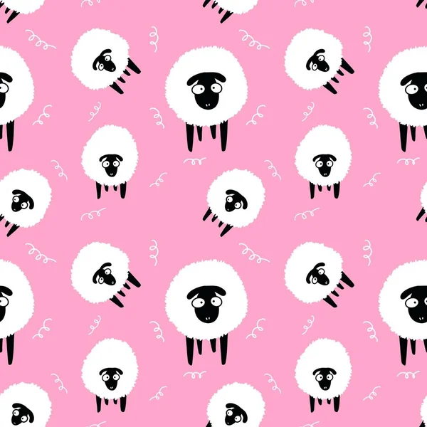 Animais padrão de ovelhas sem costura para papel de parede e e embalagem e presentes e cartões e lençóis e crianças — Fotografia de Stock