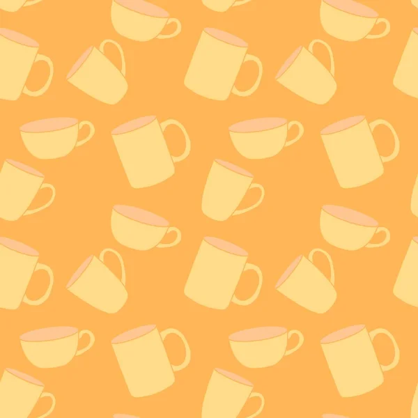 Сніданок безшовний візерунок чашки для тканин і текстилю, упаковки та подарунків, кухні та дітей — стокове фото