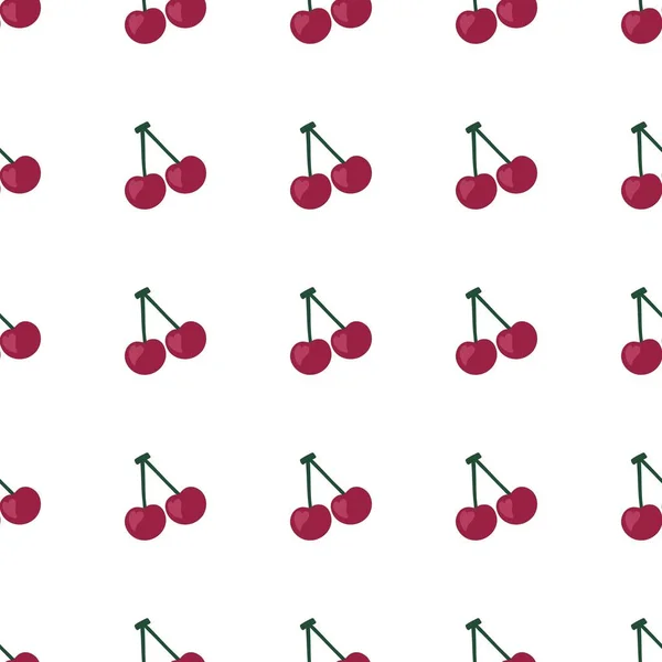 Padrão de cereja sem costura de frutas de verão para tecidos e embalagens e lençóis e crianças e papel de embrulho e passatempos — Fotografia de Stock