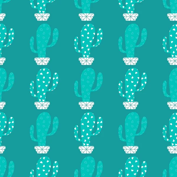 Kumaşlar, tekstil, ambalaj, hediyeler, kartlar, çarşaflar ve çocuklar için çiçeksiz kaktüs deseni.