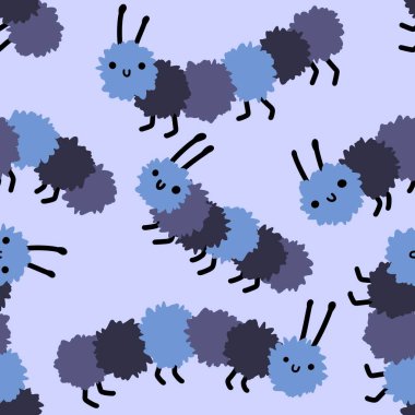 Kumaşlar, tekstil, ambalaj, hediyeler ve hobiler için kusursuz çizgi film çizimleri.