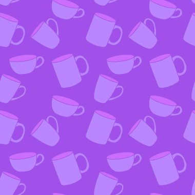 Kumaşlar, tekstil, ambalaj, hediyeler, mutfak ve çocuklar için kusursuz bardak desenli kahvaltı.