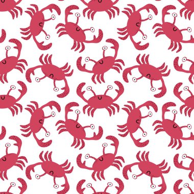 Yaz mevsiminde kumaşlar, tekstil ve ambalajlar, hediyeler, kartlar ve çarşaflar için dikişsiz yengeç deseni 