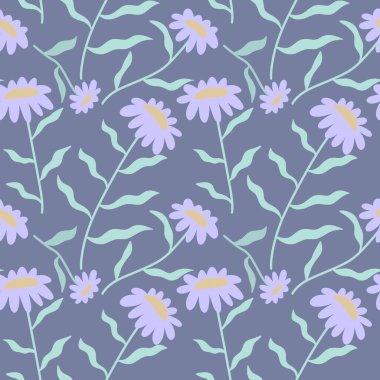 Kumaşlar, tekstil ve ambalajlar, hediyeler, kartlar, çarşaflar ve çocuklar için çiçeksiz çiçek deseni.