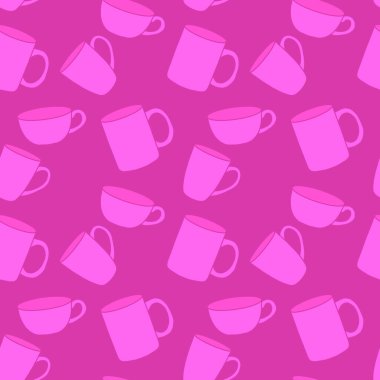 Kumaşlar, tekstil, ambalaj, hediyeler, mutfak ve çocuklar için kusursuz bardak desenli kahvaltı.