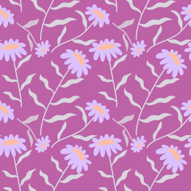 Kumaşlar, tekstil ve ambalajlar, hediyeler, kartlar, çarşaflar ve çocuklar için çiçeksiz çiçek deseni.