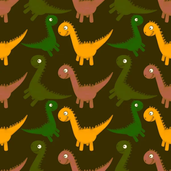 Kumaşlar, ambalajlar, çarşaflar, ambalajlar, ambalaj kağıtları ve yaz baskıları için kusursuz dinozor deseni.