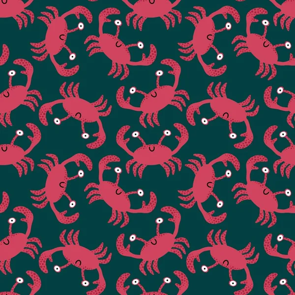 Yaz mevsiminde kumaşlar, tekstil ve ambalajlar, hediyeler, kartlar ve çarşaflar için dikişsiz yengeç deseni 