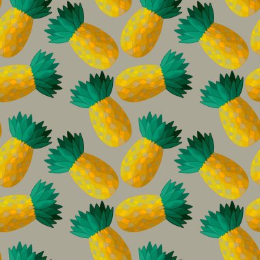 Kumaşlar, tekstil ve ambalajlar, hediyeler, kartlar, çarşaflar ve çocuklar için kusursuz ananas deseni.