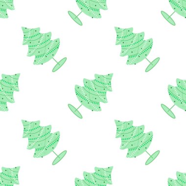 Yılbaşı hediyeleri ve kumaşlar için kusursuz noel ağacı deseni