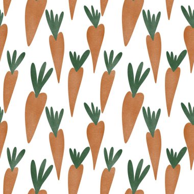 Kumaşlar, tekstil ve ambalajlar, hediyeler, kartlar ve çarşaflar için paskalya havucu deseni.