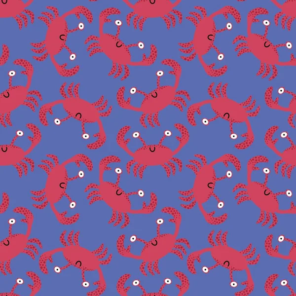 Yaz mevsiminde kumaşlar, tekstil ve ambalajlar, hediyeler, kartlar ve çarşaflar için dikişsiz yengeç deseni 