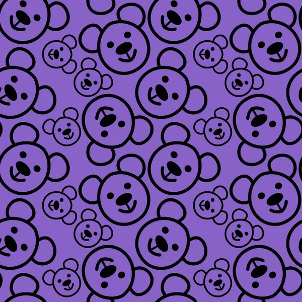 Kids seamless bears pattern for fabrics and textiles and packaging and gifts and cards and linens and wrapping paper — Foto de Stock